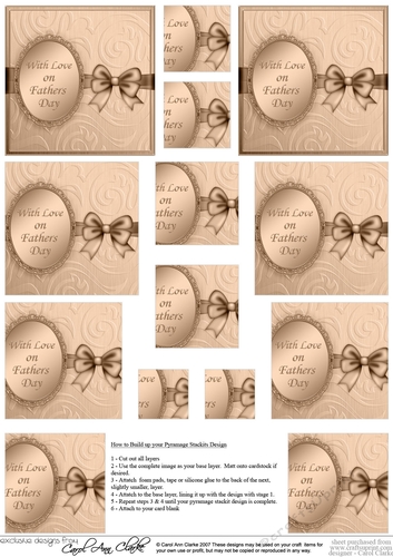 Fathers Day - Elegant Metallic Greeting - Pyramage sheet