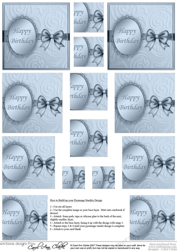 Happy Birthday - Elegant Metallic Greeting - Pyramage sheet