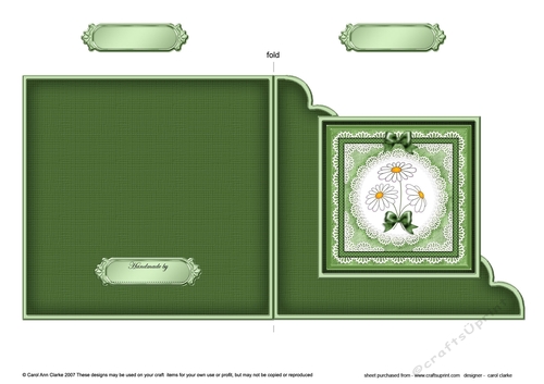 Denim and Daisies  - Cut and Fold Corner Card  