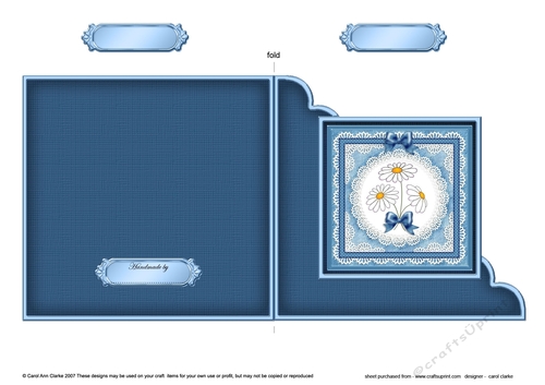 Denim and Daisies  - Cut and Fold Corner Card  