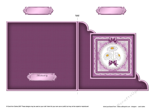 Denim and Daisies  - Cut and Fold Corner Card  