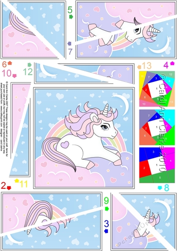 Cute Little Unicorn Twisted Spiral Side Stacker