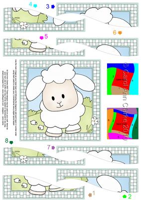 Little Lamb Quick Card with Wavy Spiral Side Stacker