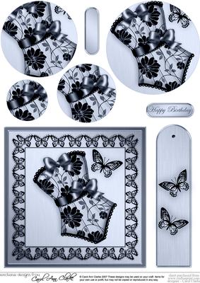 Elegant Boudoir Quick Card with Circle Pyramage Topper
