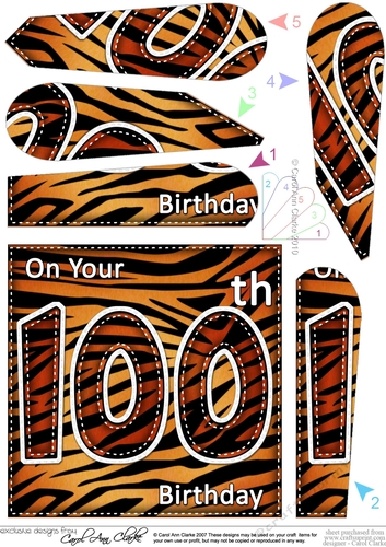 Fun Zebra Striped 1000th Birthday Fan Pyramage Topper