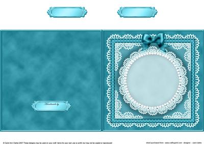 Square Pearls, Lace and Ribbon Plain Card Base Portrait Form