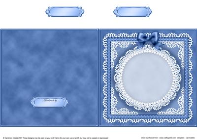 Square Pearls, Lace and Ribbon Plain Card Base Portrait Form
