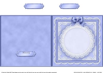 Square Pearls, Lace and Ribbon Plain Card Base Portrait Form