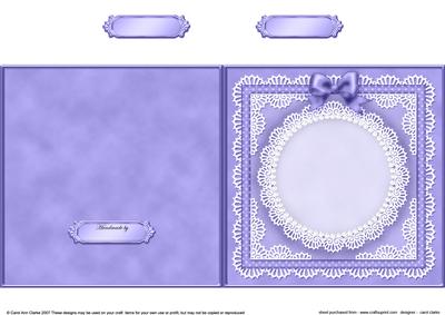 Square Pearls, Lace and Ribbon Plain Card Base Portrait Form