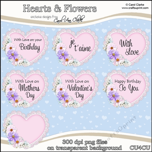 Hearts & Flowers - CU4CU Digital Clip Art Set
