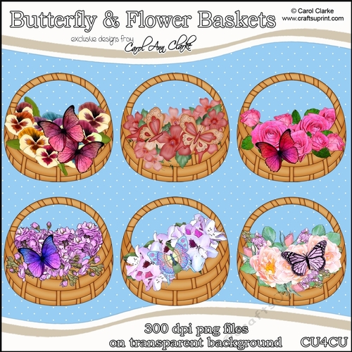 Butterfly & Flower Baskets - CU4CU Digital Clip Art Set