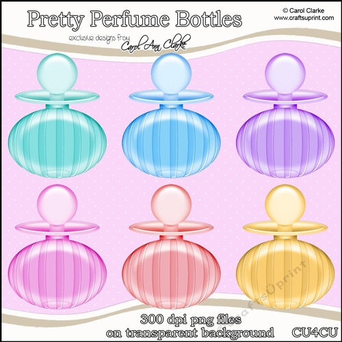 Pretty Perfume Bottles - CU4CU Digital Clip Art Set