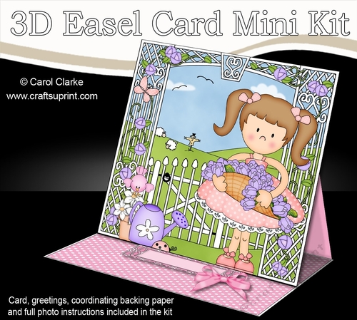 3D Easel Card Mini Kit - Cute Garden Girlz - Liz