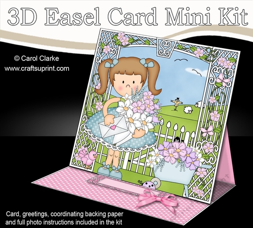 3D Easel Card Mini Kit - Cute Garden Girlz - Liz