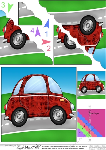 Funky Graffiti Car - Scallop Corner Stacker