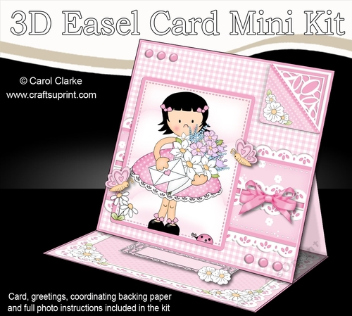 3D Easel Card Mini Kit - Pretty in Pink - Cute Girlz