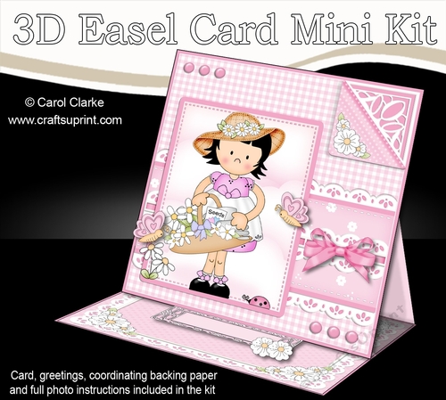 3D Easel Card Mini Kit - Pretty in Pink - Cute Girlz