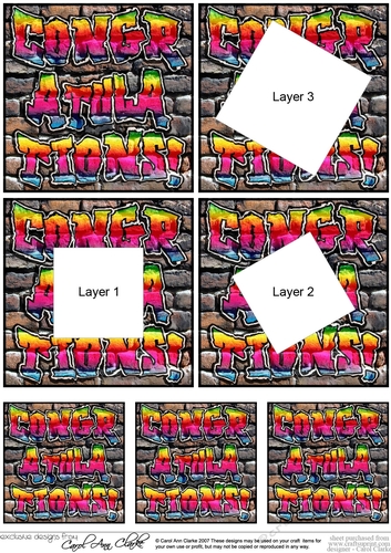 Congratulations! - Graffiti Twisted Tunnel Topper