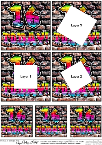16 Today! - Graffiti Twisted Tunnel Topper