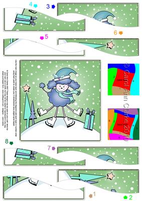 Cute Xmas Poodle Quick Card with Wavy Spiral Side Stacker