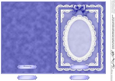 5 x 7 Pearls, Lace and Ribbon Plain Card Base