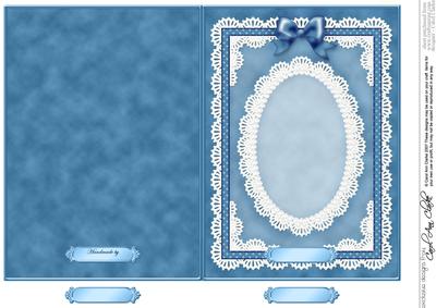 5 x 7 Pearls, Lace and Ribbon Plain Card Base