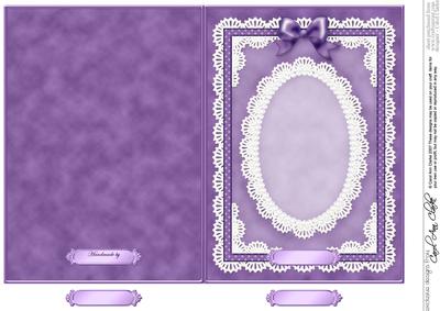 5 x 7 Pearls, Lace and Ribbon Plain Card Base