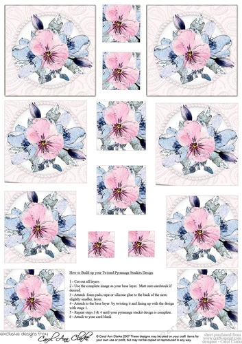 Posy and Pearls - Twisted Pyramage sheet