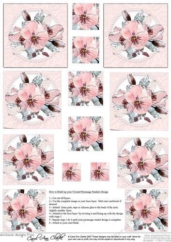 Posy and Pearls - Twisted Pyramage sheet