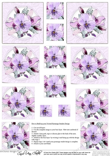 Posy and Pearls - Twisted Pyramage sheet