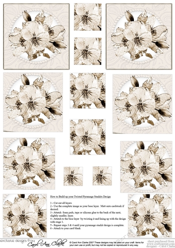 Posy and Pearls - Twisted Pyramage sheet