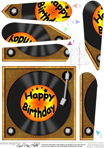  Fun Birthday Record - Fan Pyramage Topper