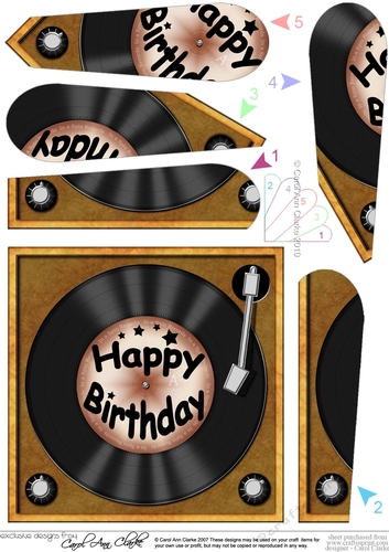  Fun Birthday Record - Fan Pyramage Topper