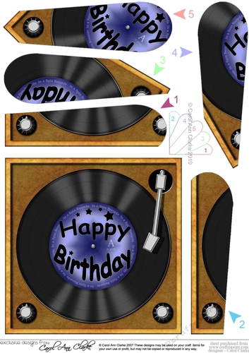  Fun Birthday Record - Fan Pyramage Topper