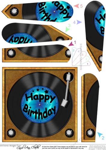  Fun Birthday Record - Fan Pyramage Topper