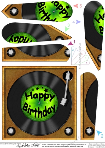  Fun Birthday Record - Fan Pyramage Topper