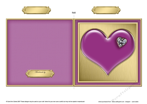 Romantic Enamel Heart - Cut and Fold Card 