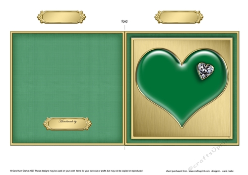 Romantic Enamel Heart - Cut and Fold Card 