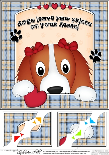 8 x 8 Scalloped Corner Topper - Dogs Leave Paw Prints - Springer Spaniel