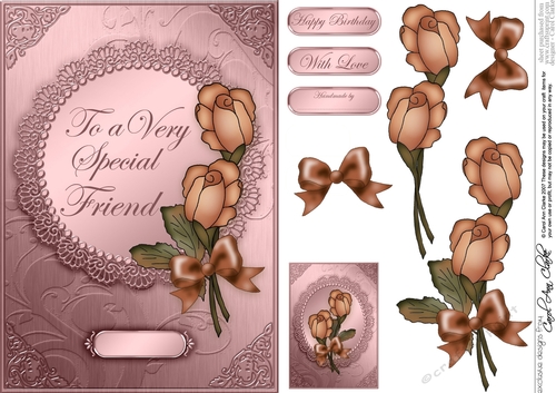 To a Very Special Friend - A5 Quick Card with 3d Decoupage