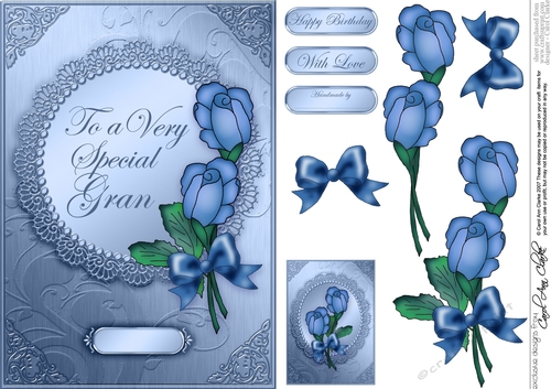 To a Very Special Gran - A5 Quick Card with 3d Decoupage