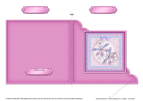Dreamy Dragonfly - Cut and Fold Corner Card 