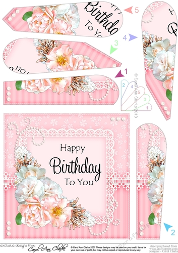 A Touch of Elegance Flowers, Pearls and Lace Fan Pyramage Topper