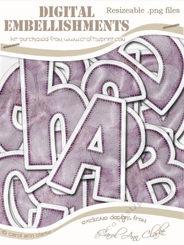 Large Blossom Felties Uppercase Alpha Digital Embellishment