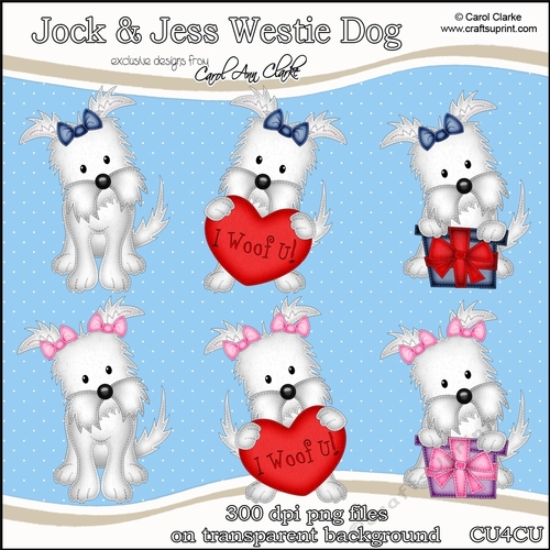 Jock & Jess Westie Dog - CU4CU Digital Clip Art Set