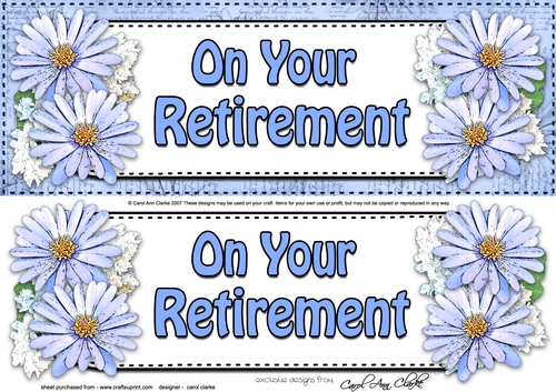 Large DL ON YOUR RETIREMENT Daisies Floral 3D decoupage