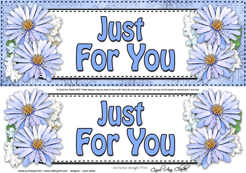 Large DL JUST FOR YOU Daisies Floral 3D decoupage