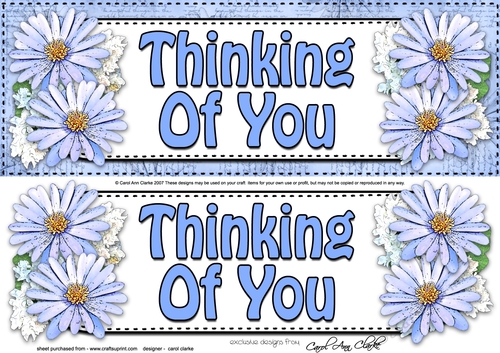 Large DL THINKING OF YOU Daisies Floral 3D decoupage