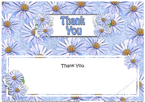 Large DL THANK YOU Daisies Floral matching insert