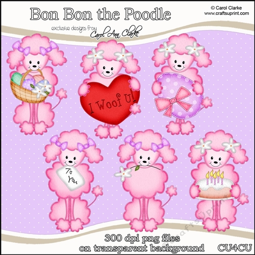 Bon Bon the Poodle Dog - CU4CU Digital Clip Art Set